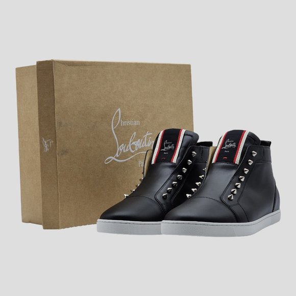 Christian Louboutin Men's F.A.V. Fique A Vontarde Leather Slip On Sneakers - Picture 2 of 11